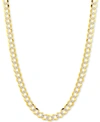 Italian Gold 26" Two-tone Open Curb Link Chain Necklace (3-1/6mm) In Solid 14k Gold & White Gold In Two-tone