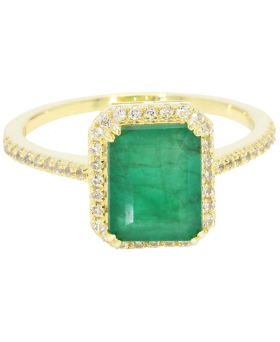 Macy's Emerald (2-3/4 Ct. T.w.) & White Sapphire (1/4 Ct. T.w.) Halo Ring In 14k Gold (also Available In Sa