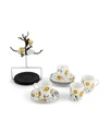 Michael Aram Pomegranate 9 Piece Demitasse Cups And Stand Set In Gold- Tone