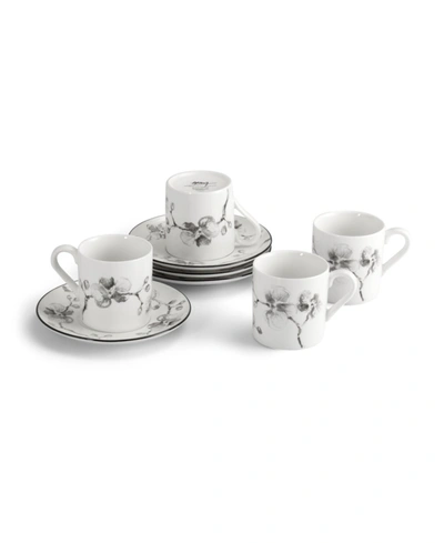 Michael Aram Black Orchid Demitasse Set In White