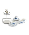 Michael Aram Orchid 9 Piece Demitasse Cups And Stand Set In Blue