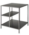 Hudson & Canal Winthrop 20" Side Table With Shelves In Gunmetal Gray