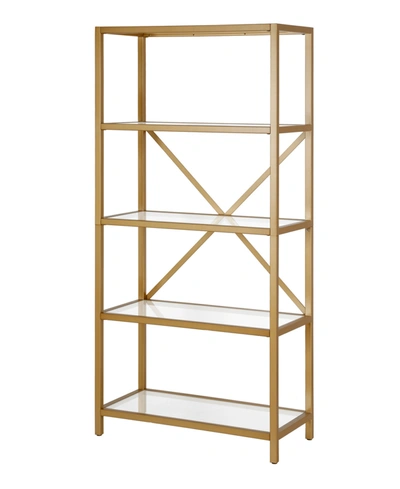 Hudson & Canal Etta 30" Wide Bookcase In Brushed Brass