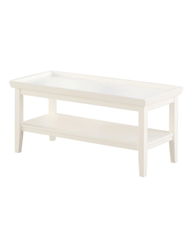 Convenience Concepts Ledgewood Coffee Table With Shelf In White