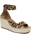 Franco Sarto Camera Espadrilles Women's Shoes In Leopard Calf Hair