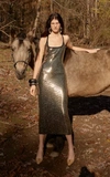 Auteur Sparkle Bar Midi Dress In Gold
