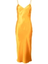 Gilda & Pearl Sophia Midi Silk Slip Dress In Orange