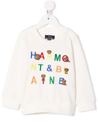 Harmont & Blaine Junior Babies' Logo-embroidered Cotton Sweatshirt In White