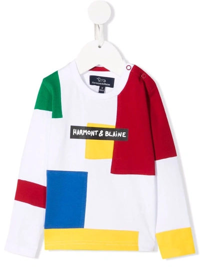 Harmont & Blaine Junior Babies' Colour Block Jersey Sweatshirt In White