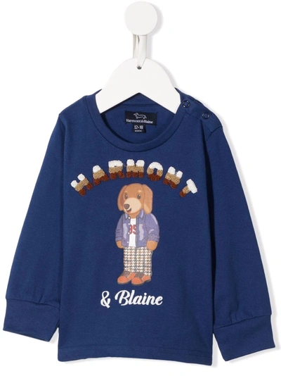 Harmont & Blaine Junior Babies' Graphic Print Sweatshirt In Blue