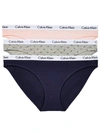 Calvin Klein Carousel Bikini 3-pack In Grey,pink,navy
