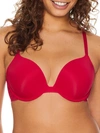 On Gossamer Sleek Micro Lace Underwire Convertible Push-up Bra In Persian Red