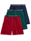 Polo Ralph Lauren Classic Fit  Cotton Boxers 3-pack In Green,red,navy