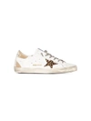 GOLDEN GOOSE WHITE LEATHER SUPER-STAR LOW-TOP SNEAKERS