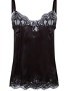 DOLCE & GABBANA LACE-DETAIL SATIN CAMISOLE TOP