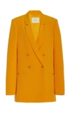 Lapointe Women's Matte Crepe Double-breasted Blazer In Orange