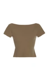 Lapointe Women's Matte Open-back Top In Green,orange