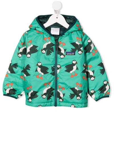 Patagonia Kids' Puff Puff-print Padded Jacket In Green