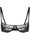 Fleur Du Mal Bouquet Lace Balconette Bra In Black