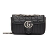 GUCCI BLACK MINI GG MARMONT 2.0 SHOULDER BAG