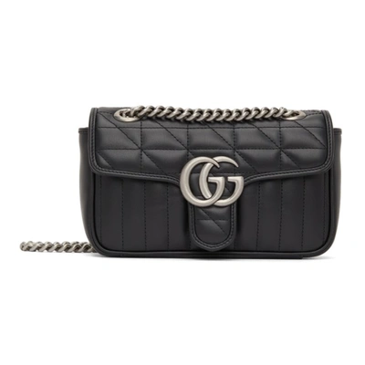 Gucci Mini Gg Marmont 2.0 Leather Shoulder Bag In Black