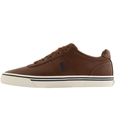 Ralph Lauren Hanford Leather Trainers Brown