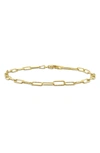 Delmar 18k Yellow Gold Plated Sterling Silver Fancy Paperclip Chain Bracelet In Gold