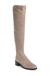 Stuart Weitzman All Serve Suede Over-the-knee Boot In Topo