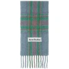 Acne Studios Vally Tartan Alpaca-blend Scarf In 228 Light Blue