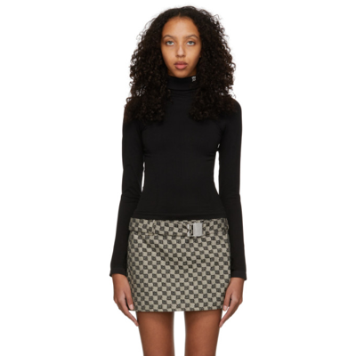 Misbhv Funnel-neck Fitted Top In Black