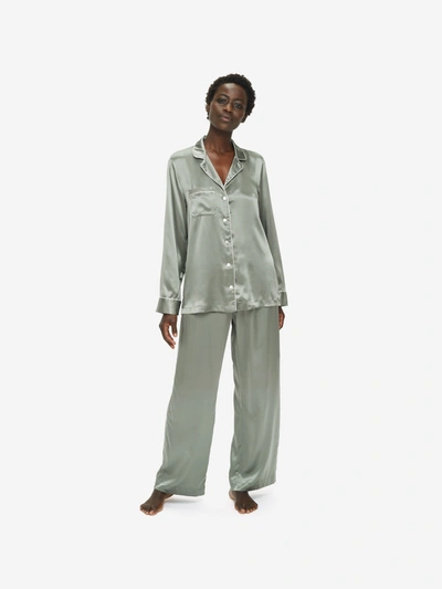 Derek Rose Womens Lara Relaxed-fit Stretch-modal Pyjama Set Green