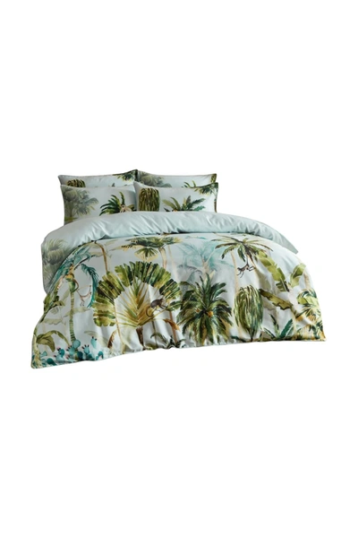 Paoletti Forsteriana Palm Tree Duvet Set (multicolored) (twin) (uk In Blue