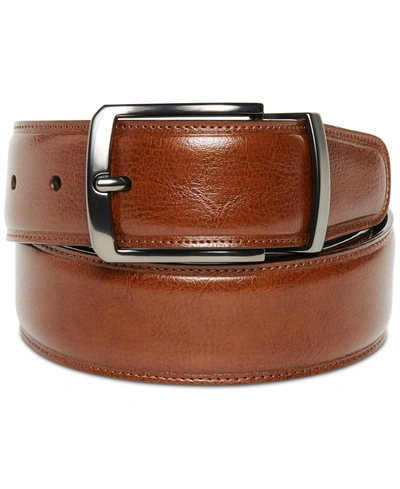 Perry Ellis Portfolio Men's Reversible Dress Belt In Luggage