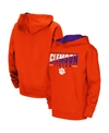 Colosseum Youth Boys Orange Clemson Tigers Dean Slash Stack Pullover Hoodie In Orange
