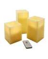 JH SPECIALTIES INC/LUMABASE LUMABASE SET OF 3 FLICKERING LED CANDLES WITH REMOTE CONTROL