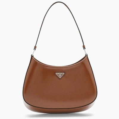 Prada Tobacco Brushed Cleo Bag In Brown