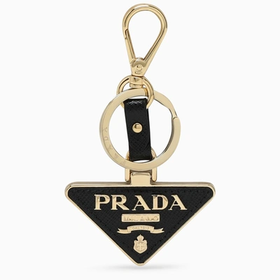 Prada Black Logo Triangle Key Case