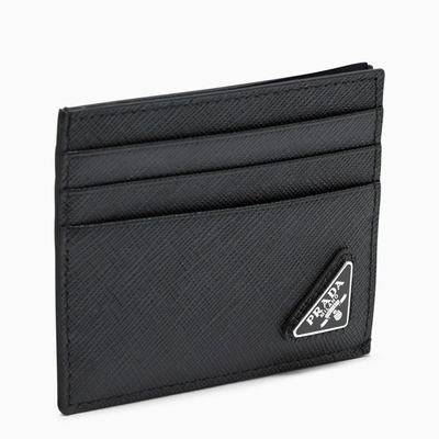 Prada Black Saffiano Leather Credit Card Holder