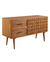 Walker Edison 58" Solid Wood 2-drawer Prism Sideboard In Caramel