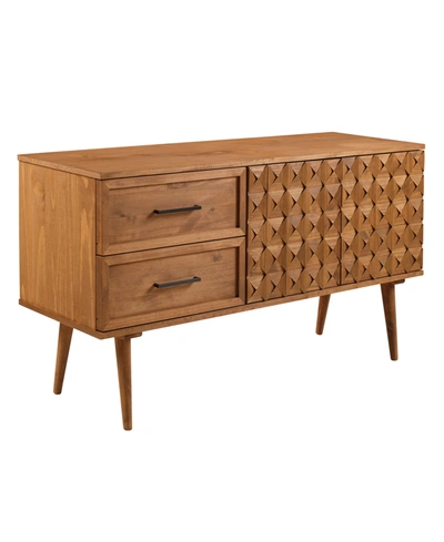 Walker Edison 58" Solid Wood 2-drawer Prism Sideboard In Caramel