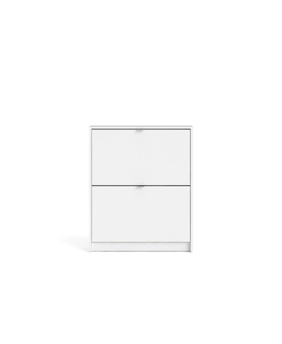 Tvilum Bright 2 Drawer Shoe Cabinet In White