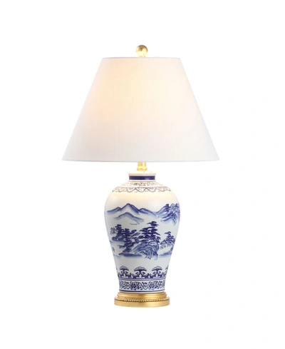 Jonathan Y Zhou Traditional Cottage Led Table Lamp In Blue