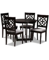 BAXTON STUDIO VALERIE MODERN AND CONTEMPORARY FABRIC UPHOLSTERED 5 PIECE DINING SET