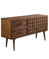 Walker Edison 58" Solid Wood 2-drawer Prism Sideboard In Brown