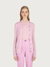 Ferragamo Womens Pink Wool Cardigan In Pink