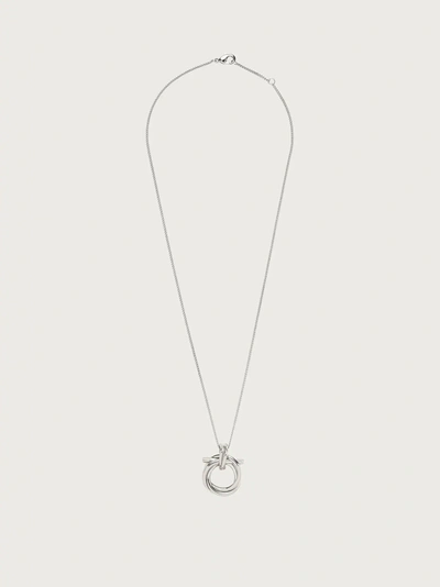 Ferragamo Gancini Pendant Necklace In Silver
