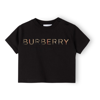 Burberry Baby Black Vintage Check Logo T-shirt In Black
