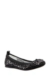 Nina Kids' Esther Ballet Flat In Black Star Baby Glitter