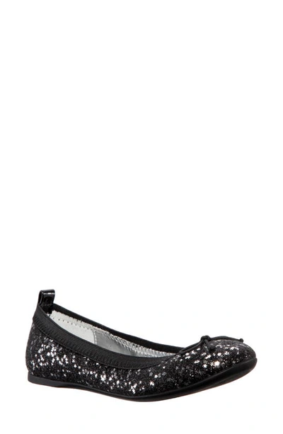 Nina Kids' Esther Ballet Flat In Black Star Baby Glitter