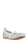 Nina Kids' Esther Ballet Flat In Silver Star Baby Glitter